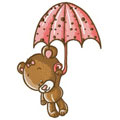 Teddy with umbrella 2 machine embroidery design