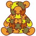 Teddy puzzle embroidery design