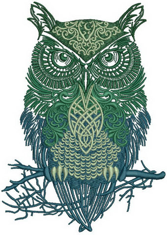 Tribal owl 2 machine embroidery design