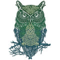 Tribal owl 2 machine embroidery design