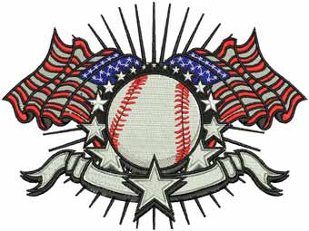 USA baseball badge embroidery design