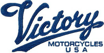Victory motocycles logo machine embroidery design