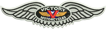 Victory motocycles logo 2  machine embroidery design