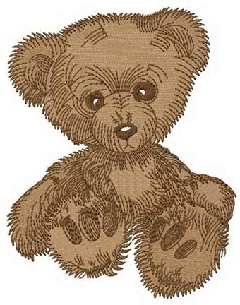 Vintage teddy machine embroidery design