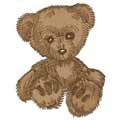 Baby Pooh with flower machine embroidery design