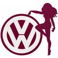 Volkswagen woman logo machine embroidery design