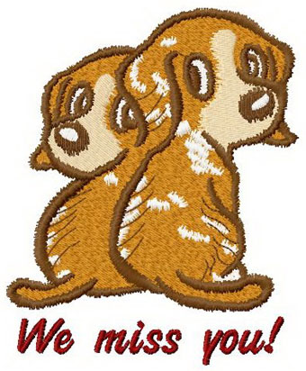 We miss you embroidery design