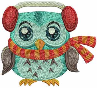 Winter Owl machine embroidery design