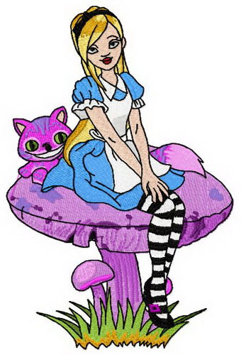Alice and Cat 3 embroidery design