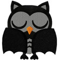 Owl bat machine embroidery design