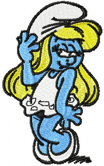 Happy Smurf Girl machine embroidery design 
