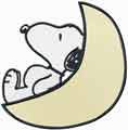 Snoopy and moon machine embroidery design