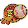 Baseball player embroidery design