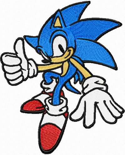 Sonic the Hedgehog machine embroidery design