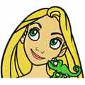 Rapunzel and Chameleon machine embroidery design
