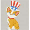 Independent day Happy cat machine embroidery design