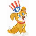 Independent day Happy dog machine embroidery design