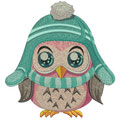 Owl in winter hat  machine embroidery design