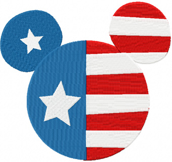 Patriotic Mickie Mouse machine embroidery design