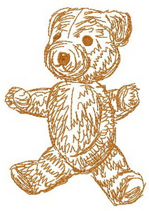 Old teddy 8 machine embroidery design