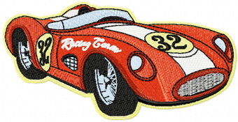 Retro Sport car machine embroidery design