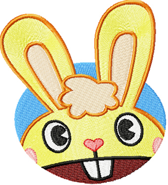 Happy rubbit smile machine embroidery design