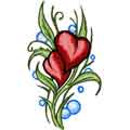 Two hearts machine embroidery design