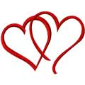 Valentine's day Two Hearts machine embroidery design