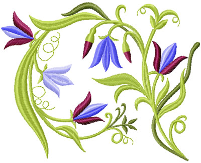 Free Bells Flowers machine embroidery design