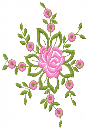 rose free machine embroidery design