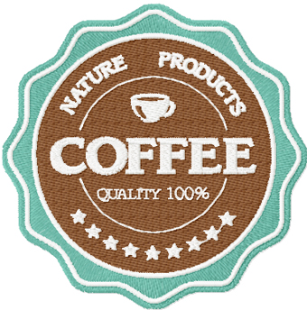 Coffee Labels American Classic style machine embroidery design