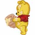 Baby Pooh with honey pot machine embroidery design