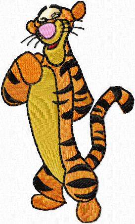 Funny tiger machine embroidery design