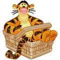 Tiger in basket machine embroidery design