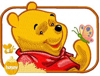 Winnie Pooh have a good day machine embroidery design