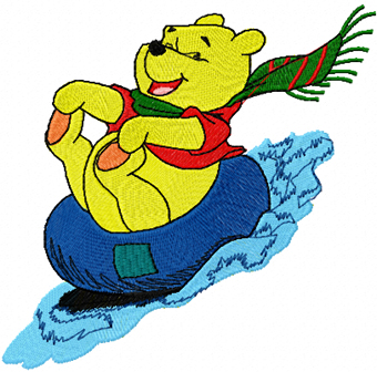 Winnie Pooh skate free embroidery design