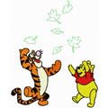 Winnie Pooh and Tigger playing machine embroidery design